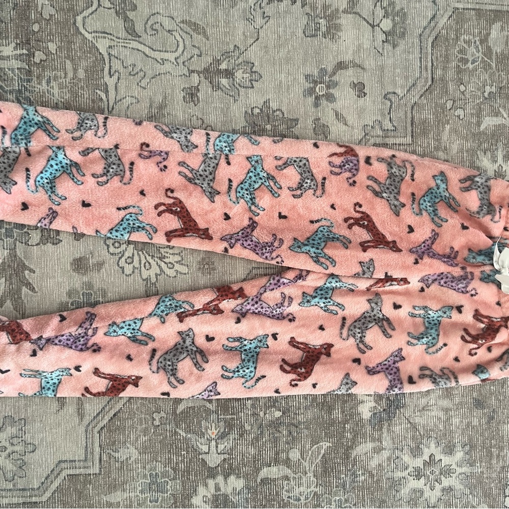 Kids' Pink Animal Print Fleece Pants